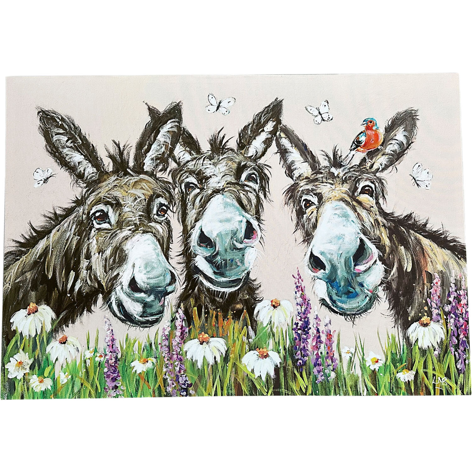 Louise Brown Donkey Trio Canvas Art Image 1