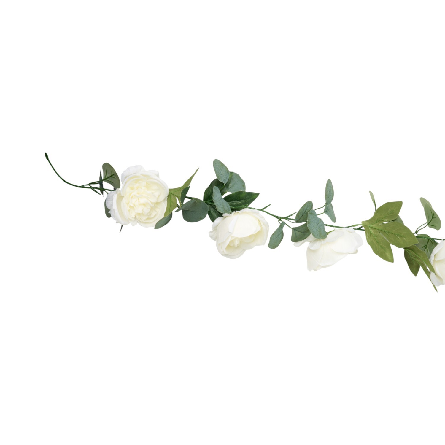Artificial Big Rose Garland Ivory Image 2
