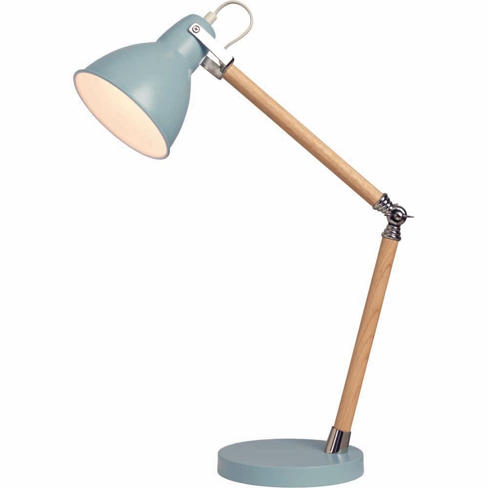 Lighting & Interiors Adam Blue Table Lamp Wood, Metal  - wilko