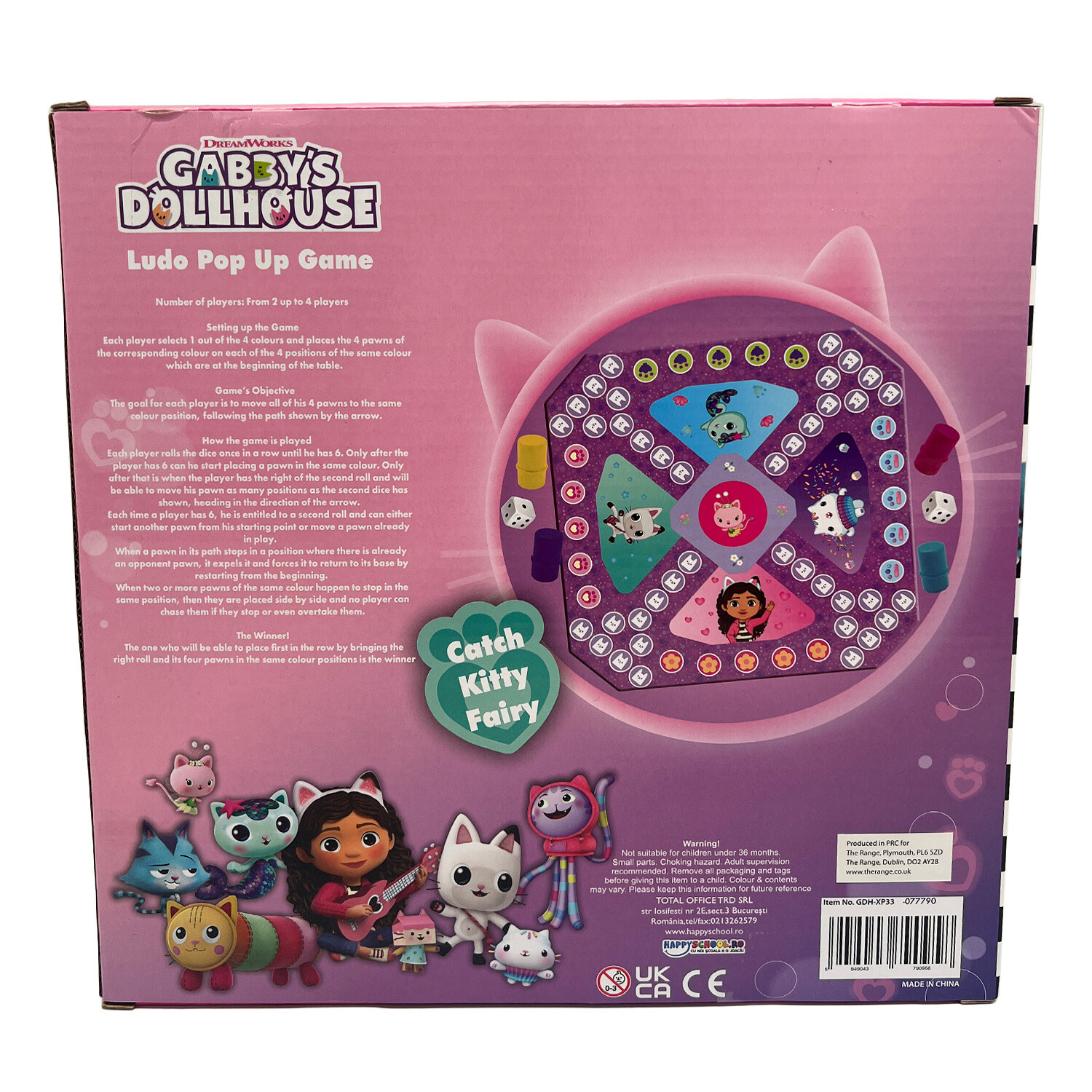 Gabby's Dollhouse Ludo Pop-up Game - Purple Image 3