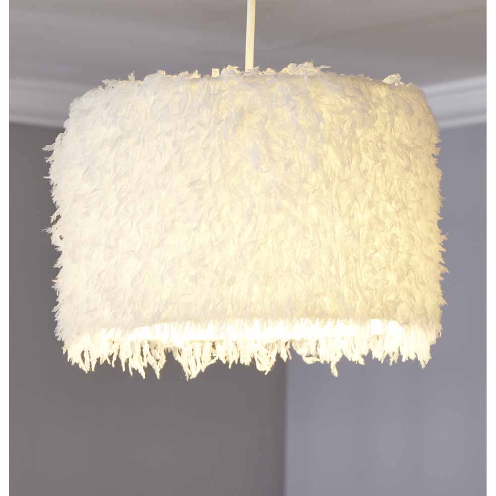 Wilko White Fluffy Light Shade Wilko