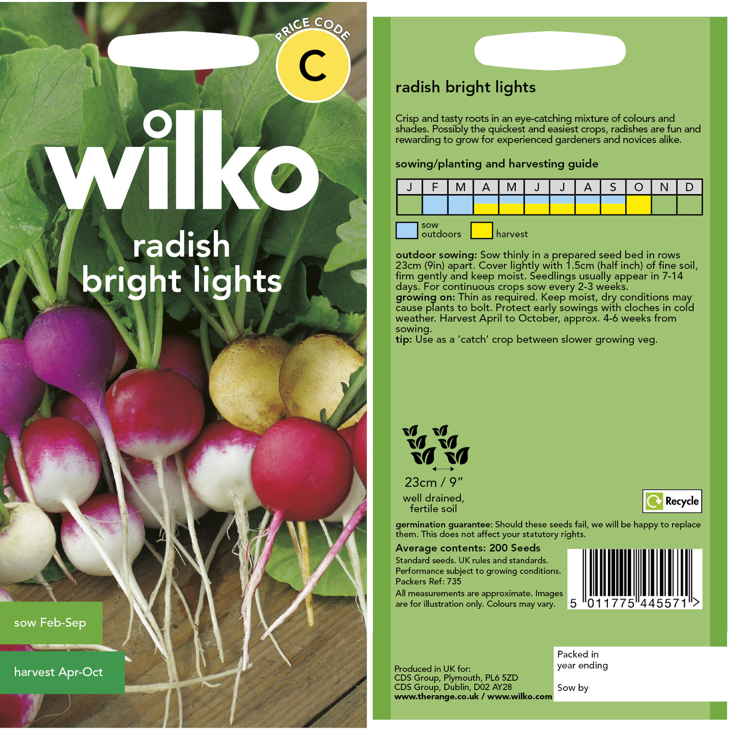 Wilko Radish Bright Lights Seeds Image 3
