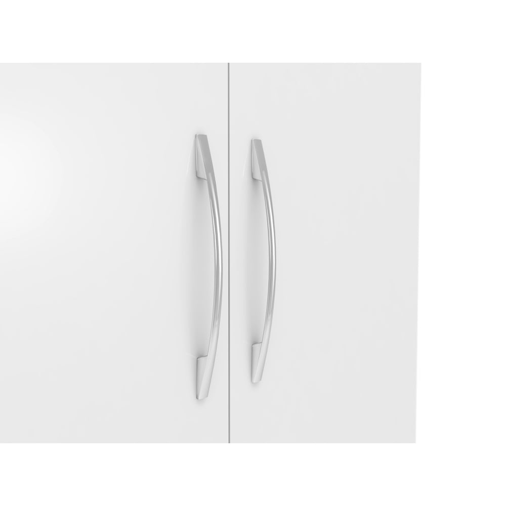 Seconique Nevada 2 Door Gloss White Petite Open Shelf Wardrobe Image 5