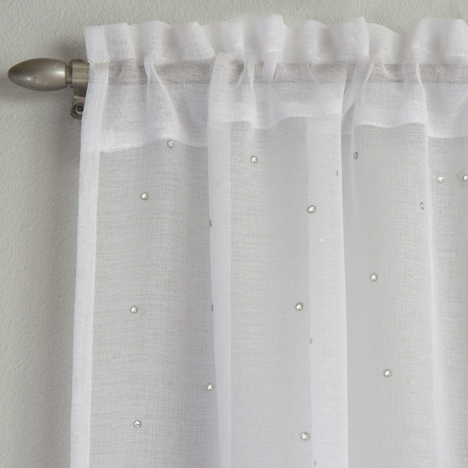 White Jewel Voile Curtain 122 x 140cm Image 1