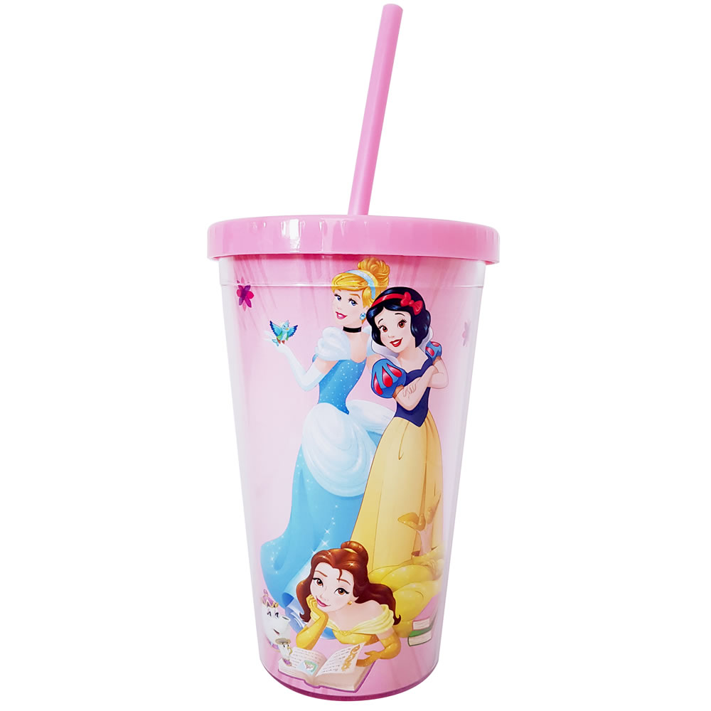 Disney Princess Plastic Cup with Straw Image