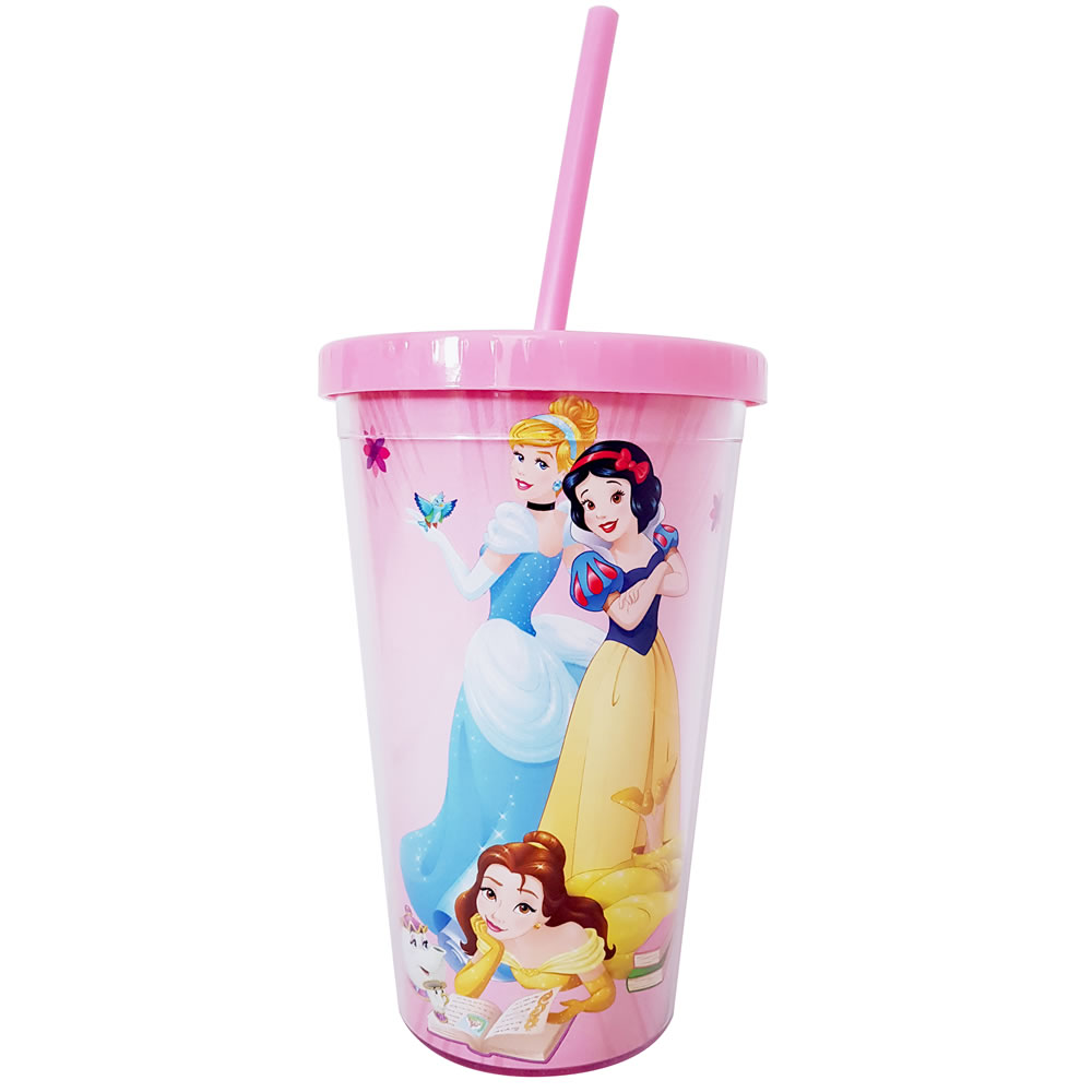 Disney Princess Plastic Cup with Straw Wilko