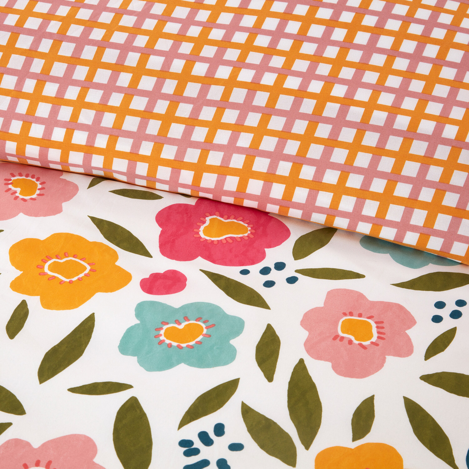 Lottie Floral Bedding SetOrangeSingle Image 4