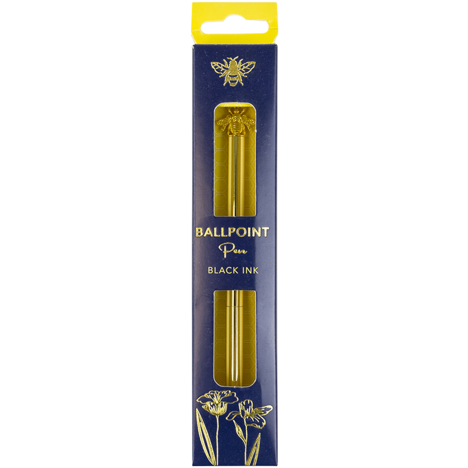 Gold Busy Bee Life Black Ballpoint Pen Image