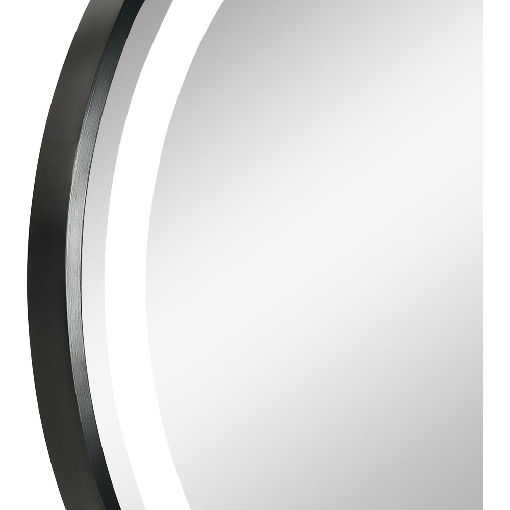 Kleankin Black Round LED Bathroom Mirror Image 3