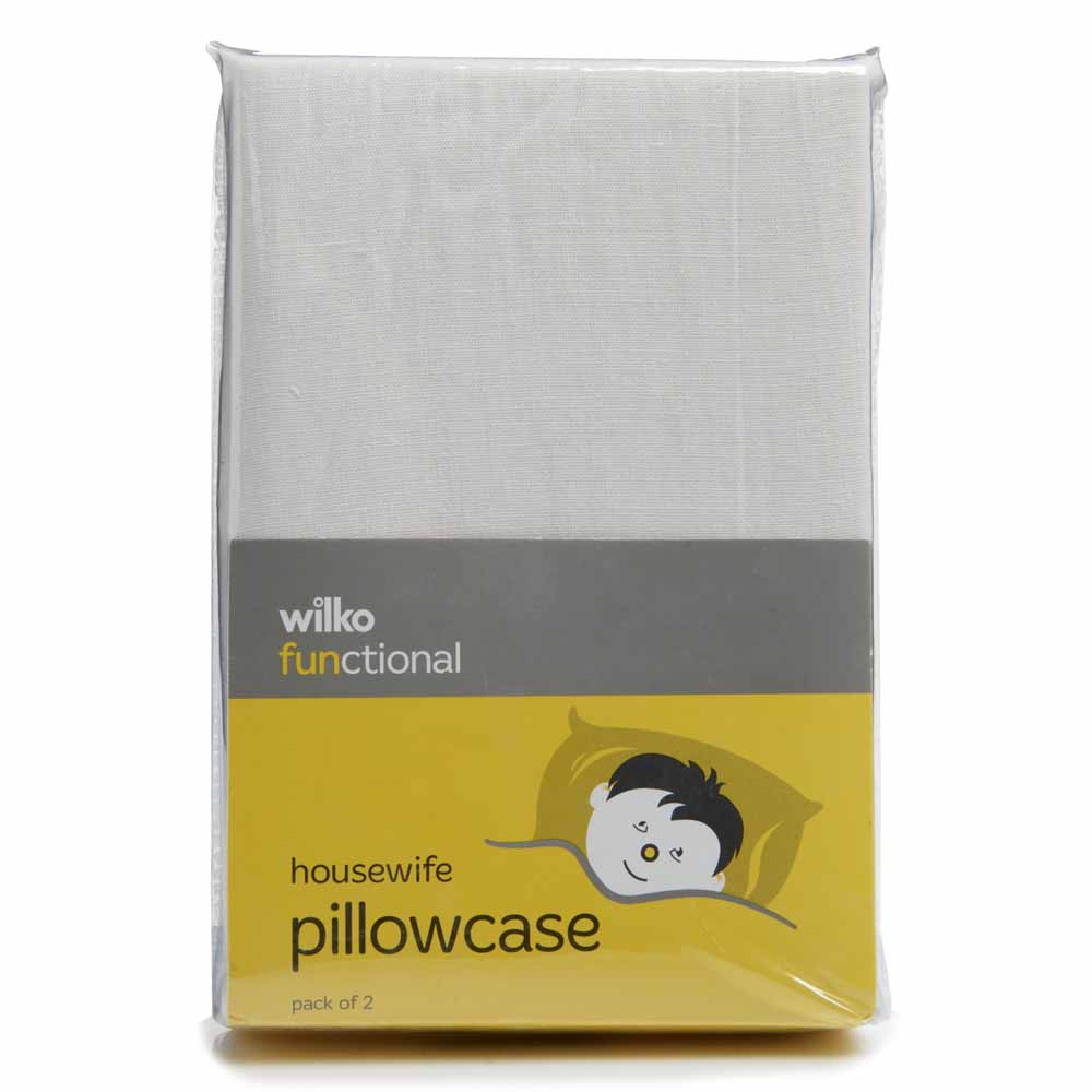 Wilko Functional Cream Housewife Pillowcases 2 pack Image 3