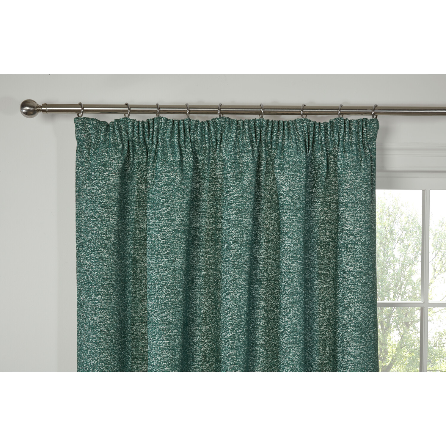Divante Montreal Green Chenille Taped Curtain 137 x 168cm Image 3