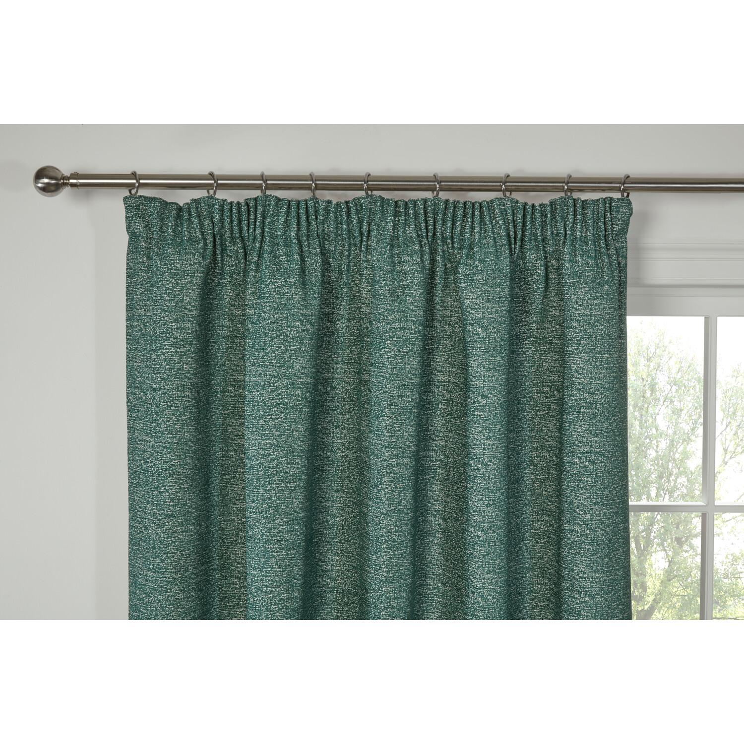 Montreal Chenille Taped Curtain  - Green / 229cm / 168cm Image 3