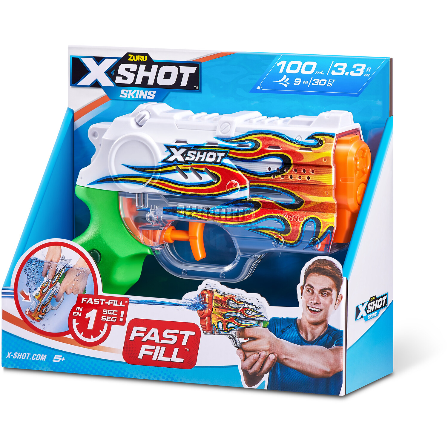 X-Shot Skins Fast Fill Nano Water Blaster - Blue Image 3