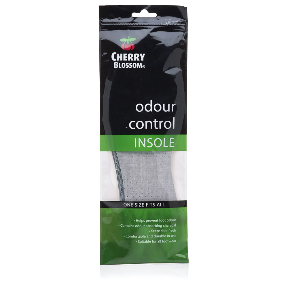 Cherry Blossom Odour Control Insole Pair One Size Charcoal, Latex Foam  - wilko