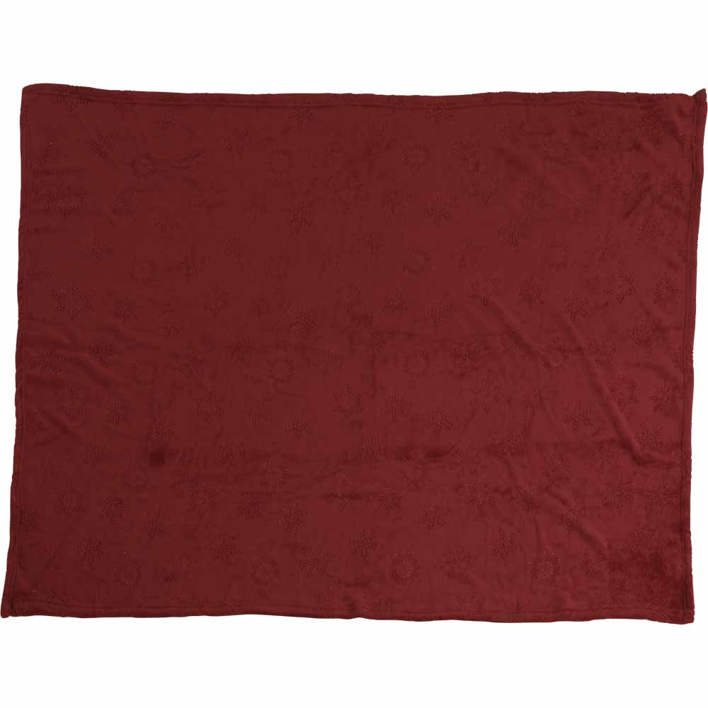 Wilko Snowflake Throw Red 120 x 150cm Wilko
