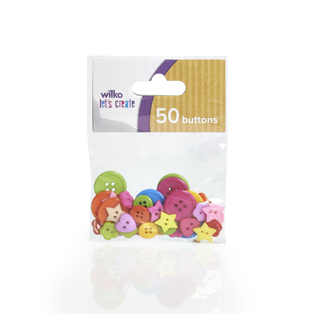 Wilko Assorted Buttons 50 pack Image 1
