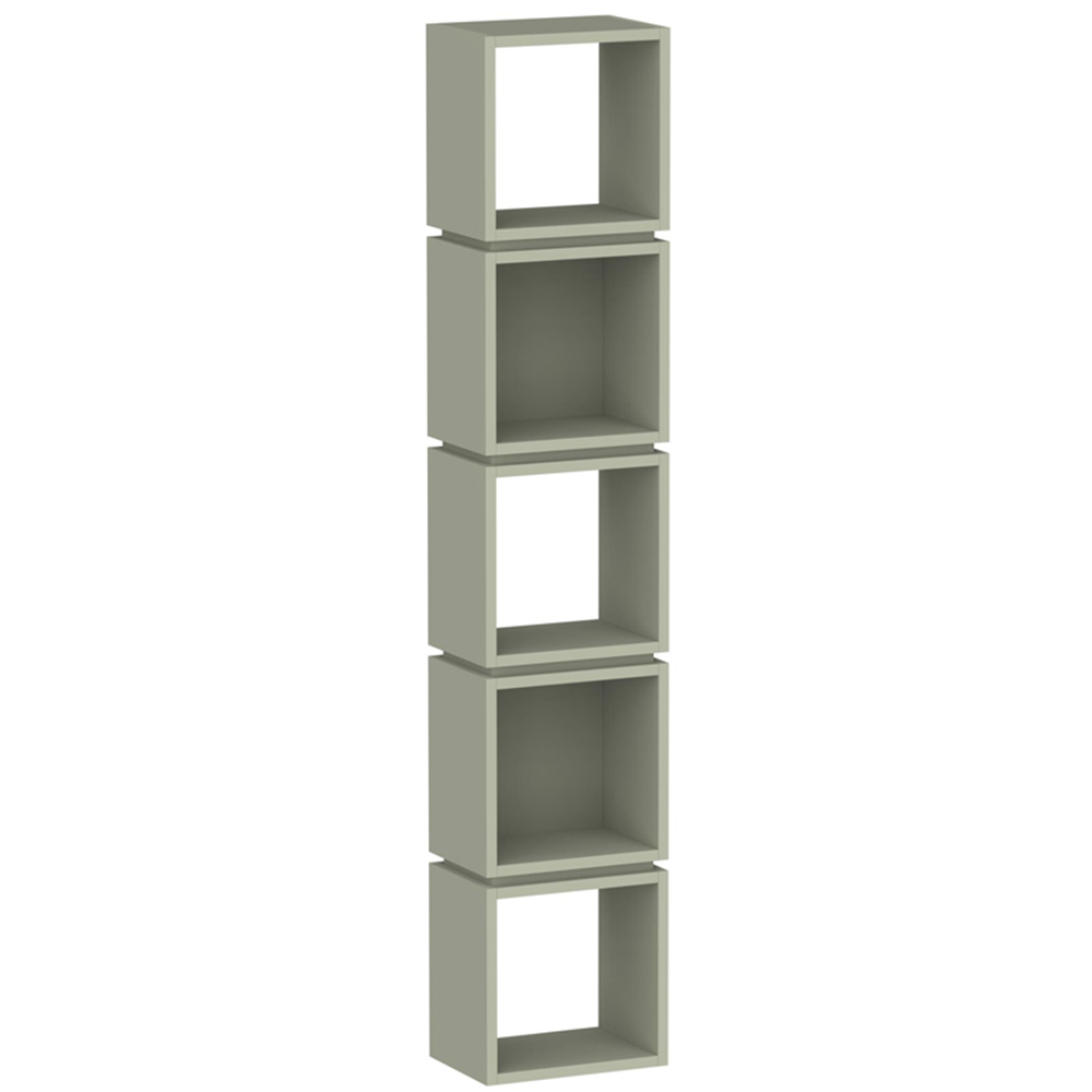 Decortie Multi 5 Shelf Ash Green Cube Bookcase Image 2