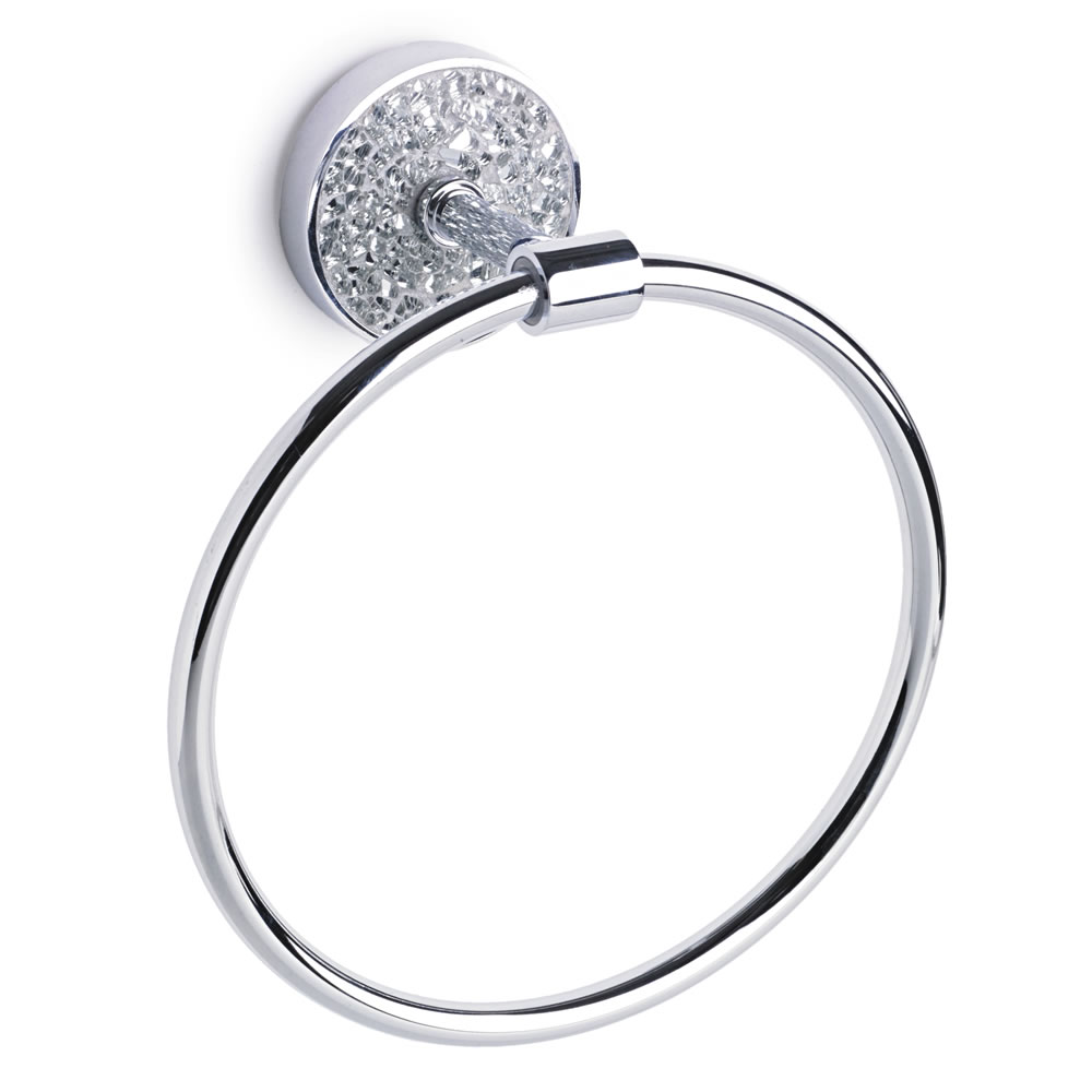 Wilko Mosaic Towel Ring Silver Wilko