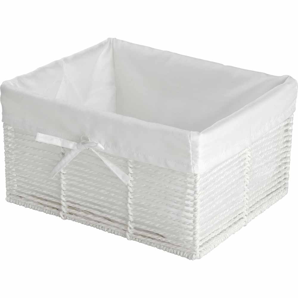Wilko White Paper Rope Baskets 5 Pack Image 2