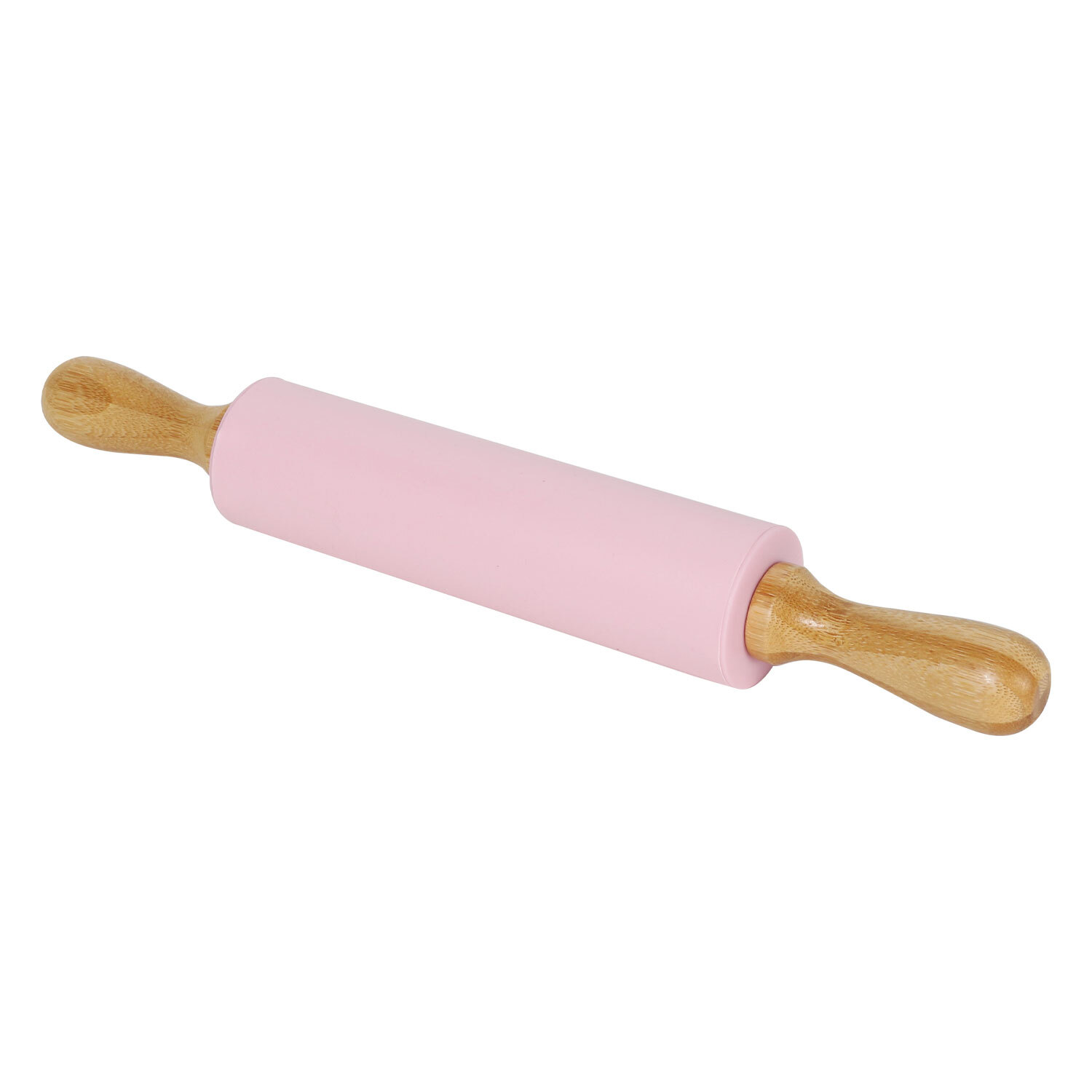 Single Silicone Rolling Pin with Bamboo Handles in Assorted styles Image 2