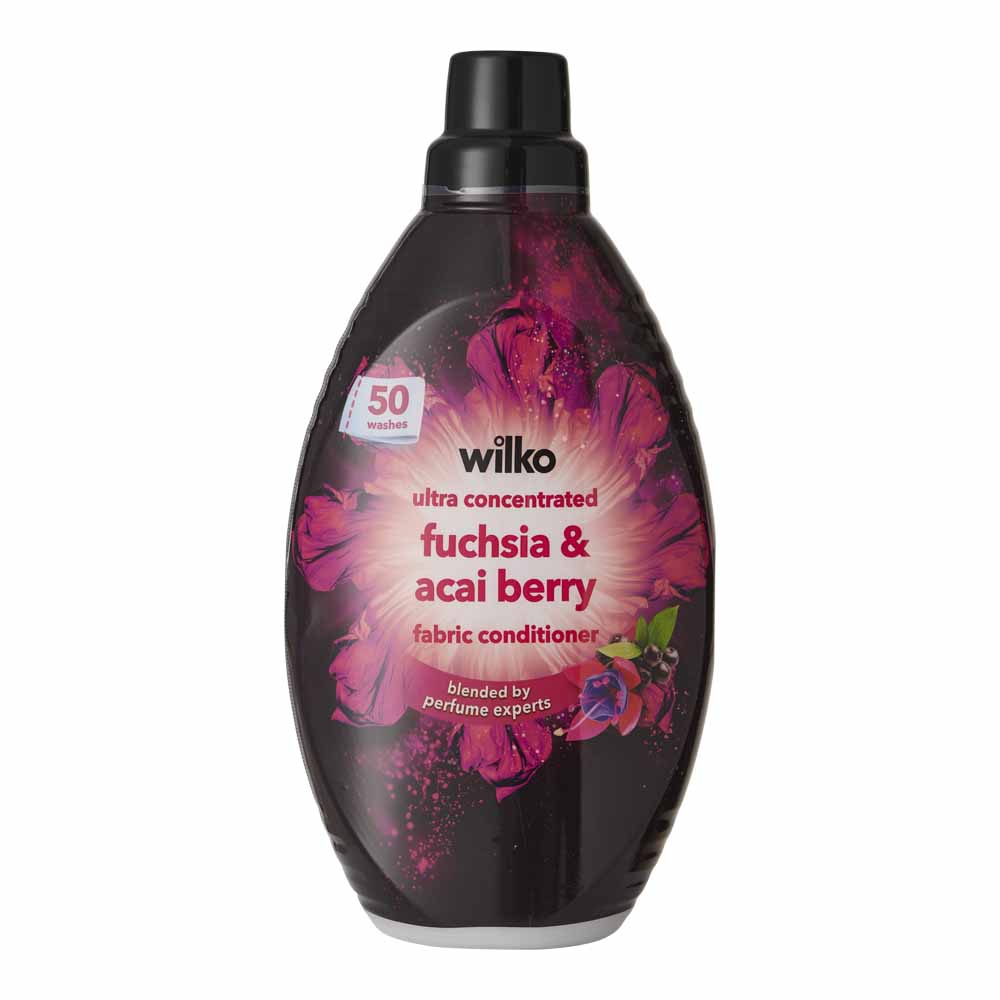 Wilko Premium Fabric Conditioner Ultra Concentrate Fuchsia and Acai Berry 1L 50 washes Image 1