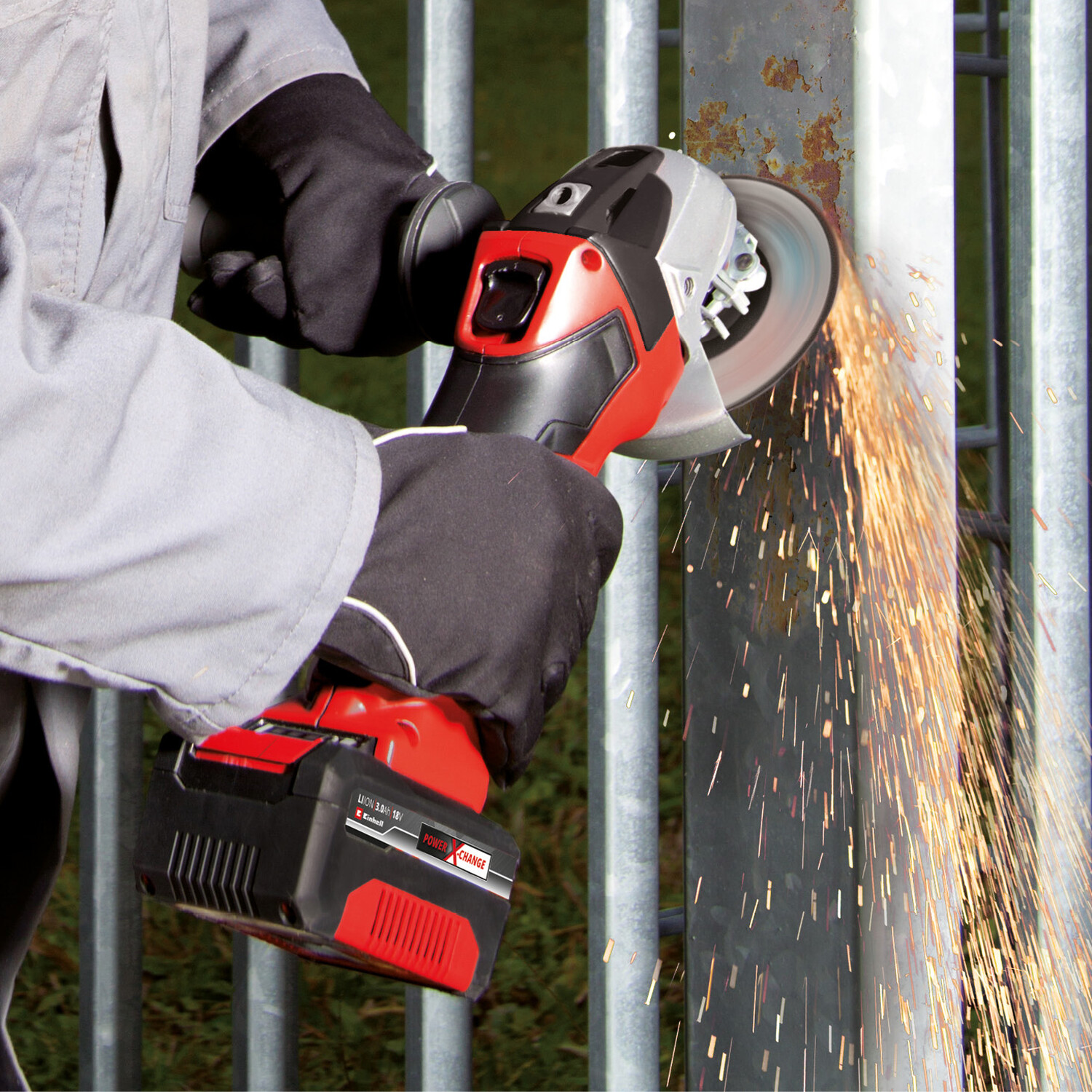 Einhell PXC 18V Cordless Angle Grinder Red Image 3
