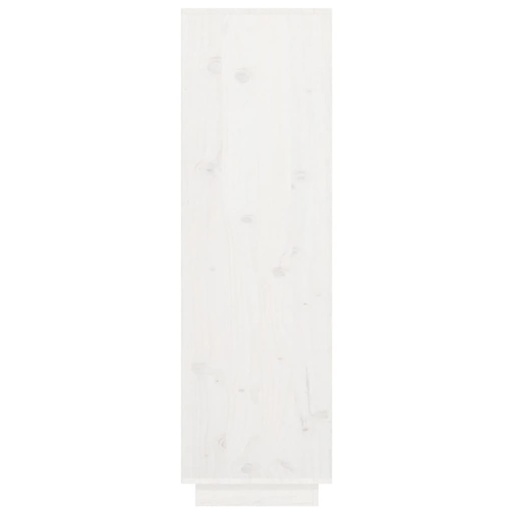 vidaXL 2 Door Single Shelf White Pine Wood Highboard Image 5