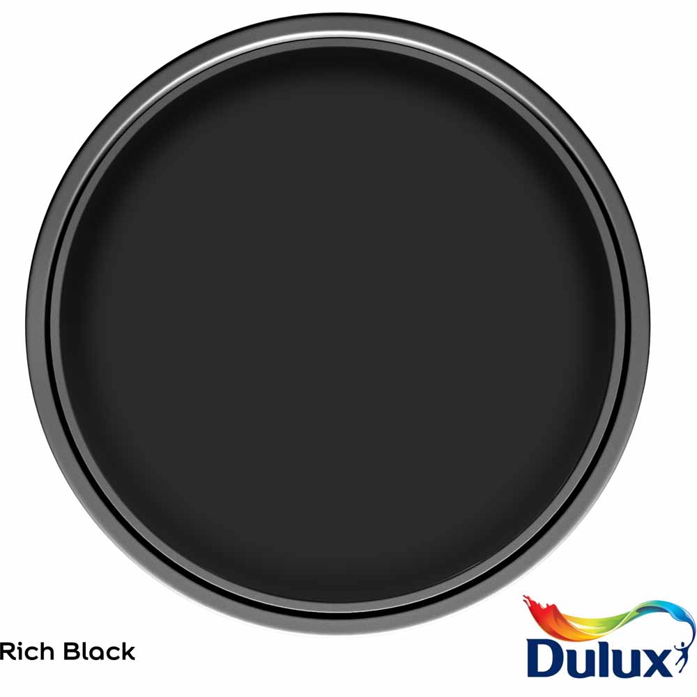 Dulux Walls & Ceilings Rich Black Silk Emulsion Paint 2.5L Image 3