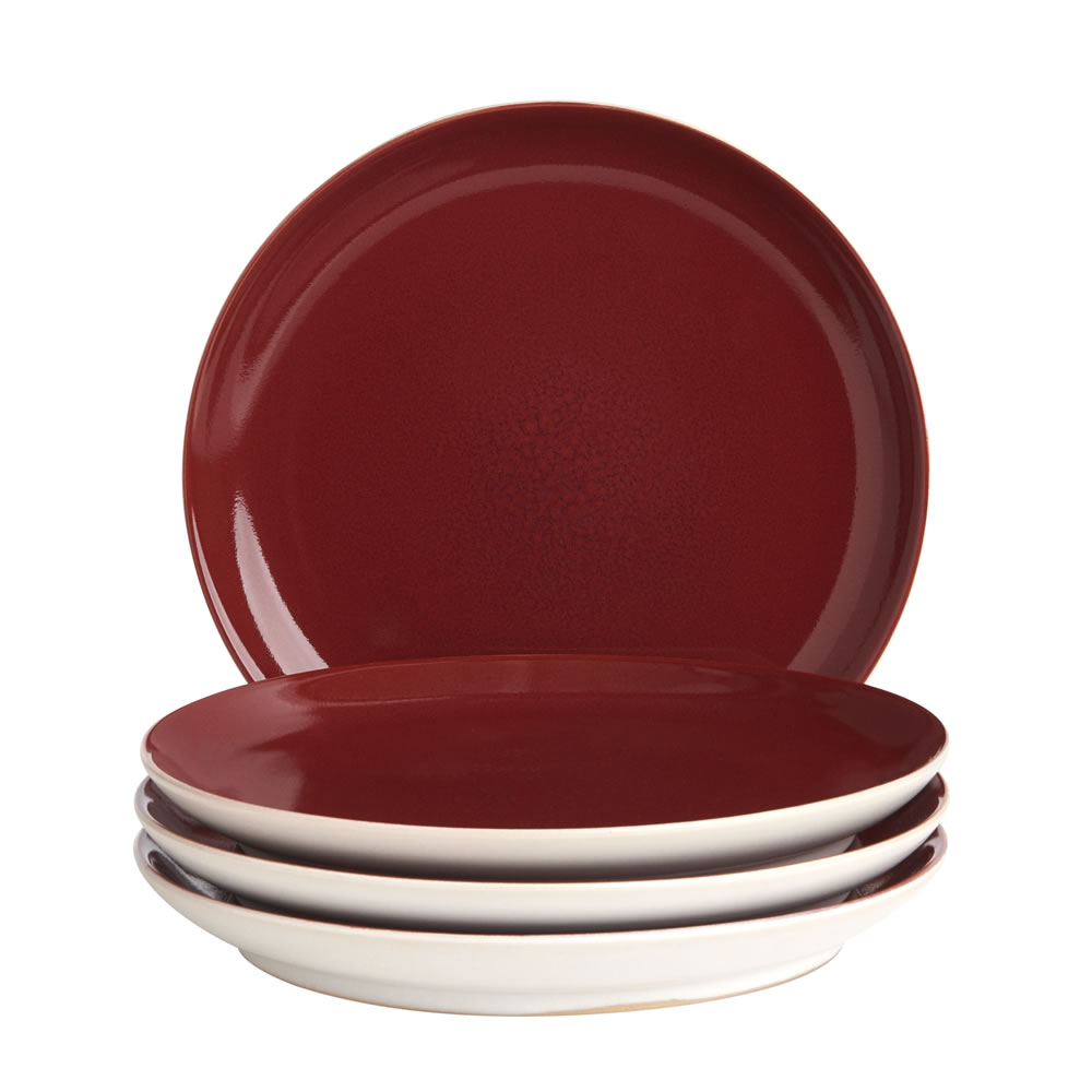 Wilko 12 piece Red Reactive Glazed Dinner Set Wilko