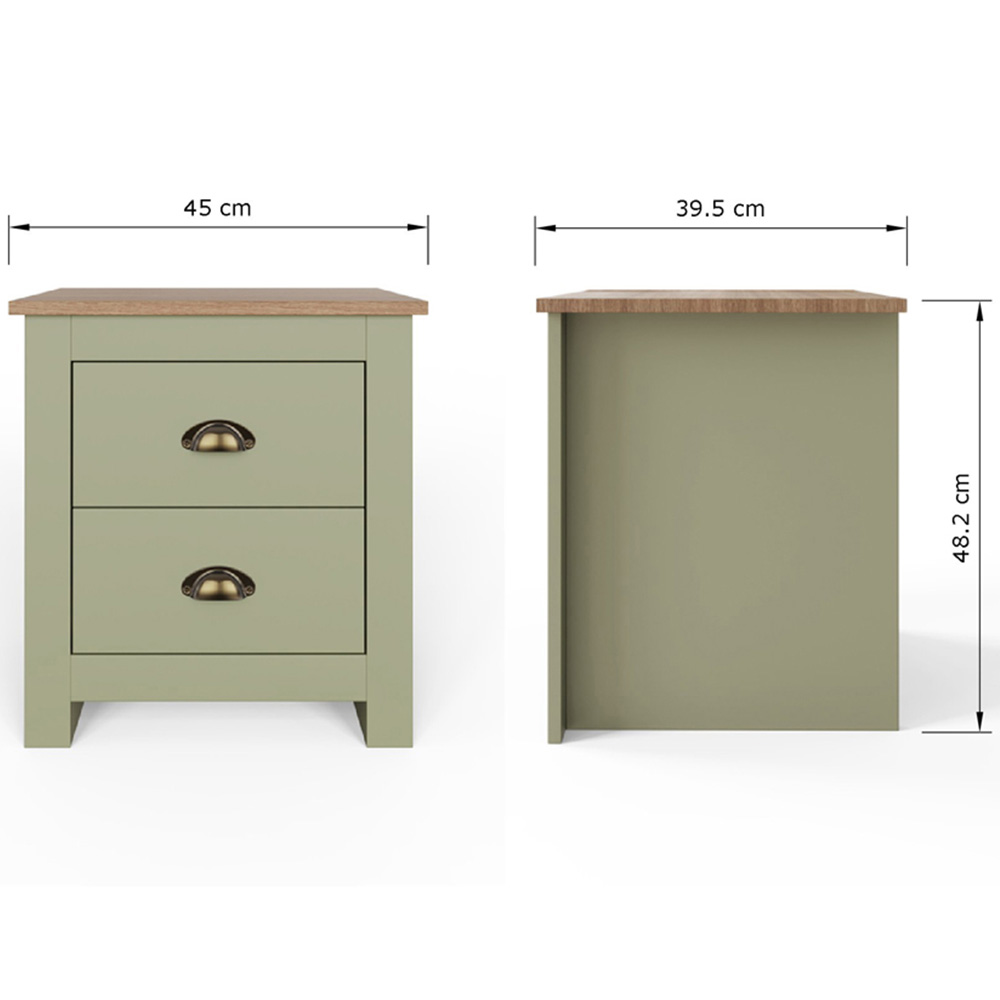 GFW Lancaster Sage Green 4 Piece Bedroom Furniture Set Image 7