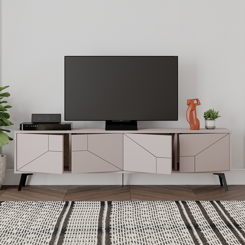 Decortie Dune 4 Door Mocha Grey TV Unit Image 4