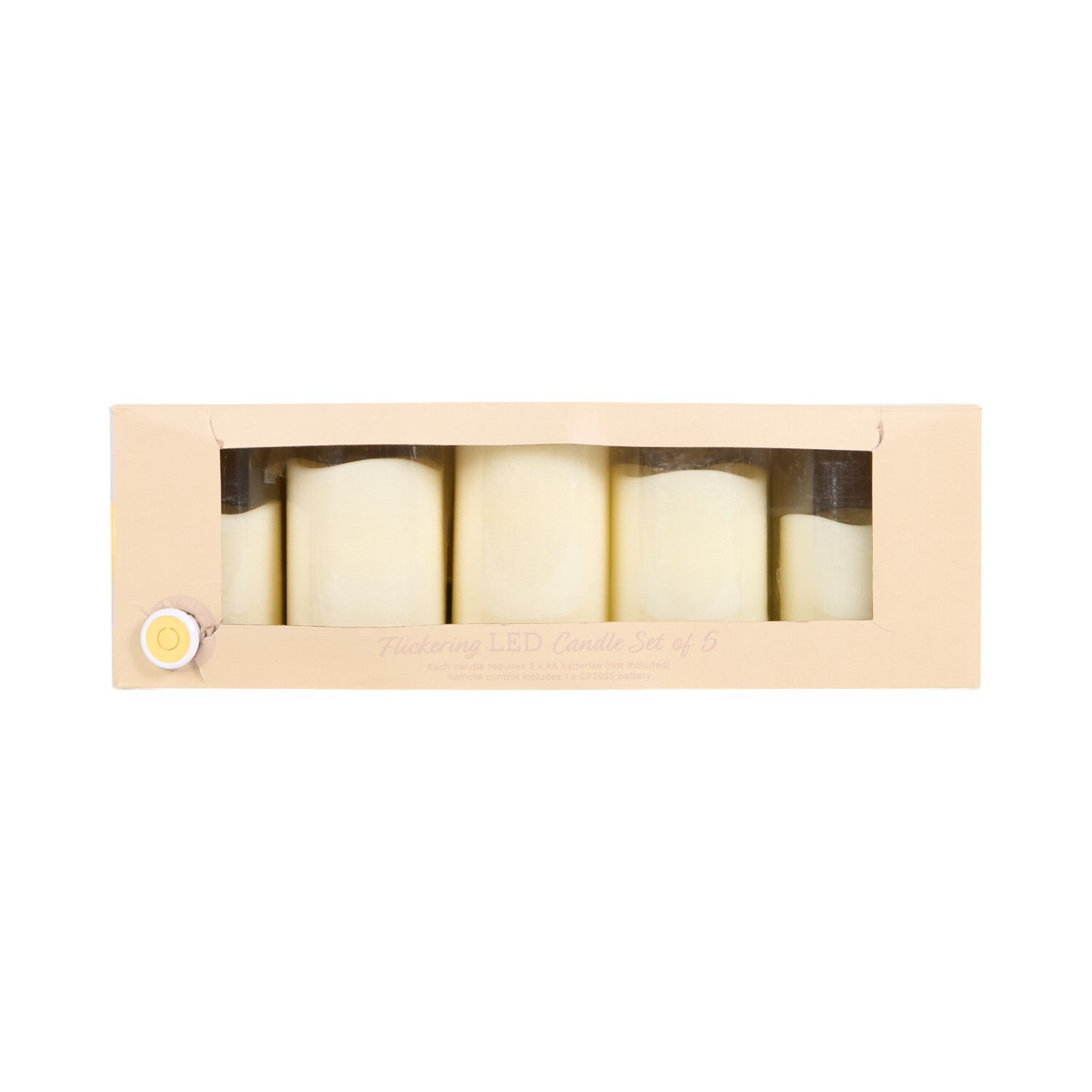 Set of 5 Flickering LED Candles - Ivory Image 3