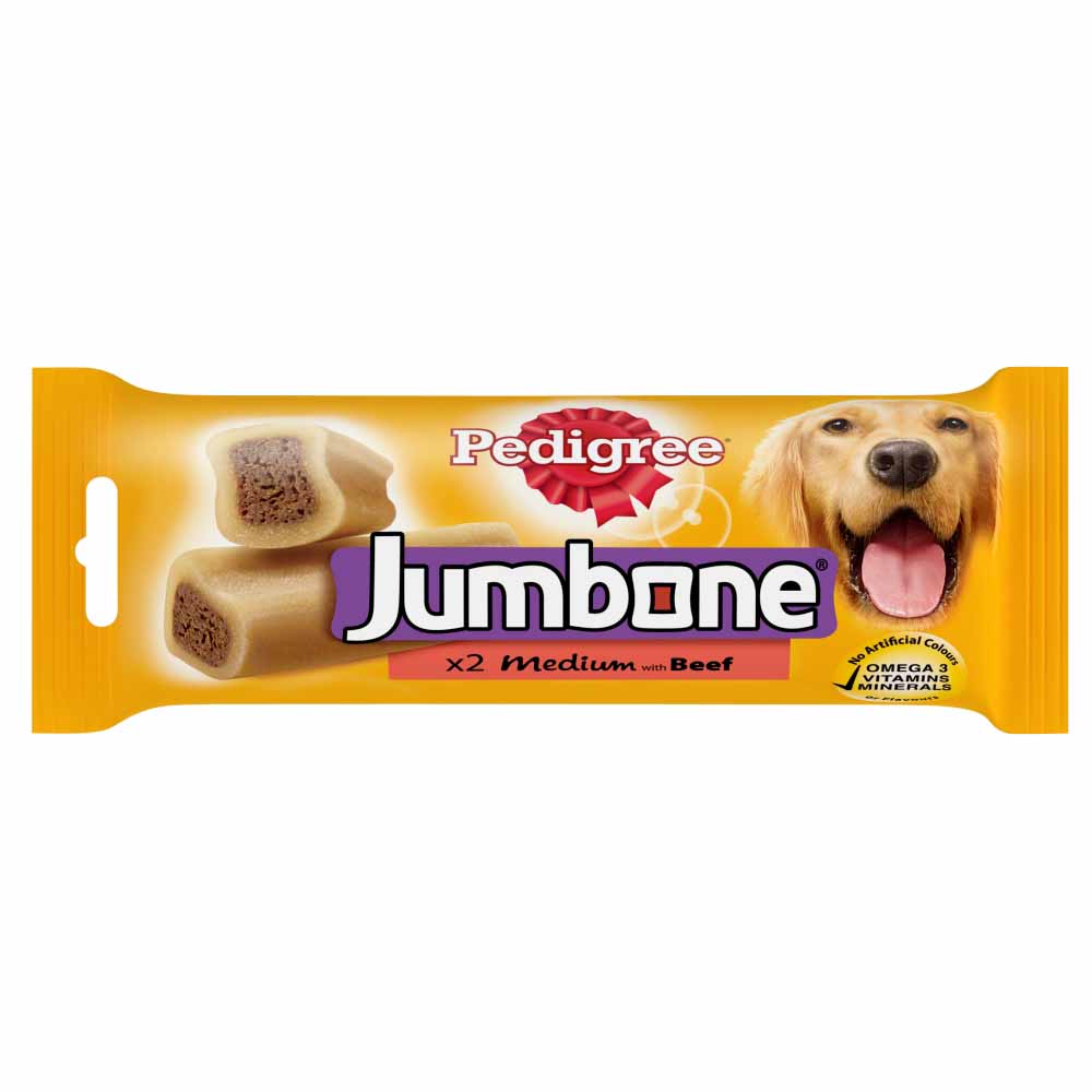 Pedigree 2 pack Jumbone Medium with Beef Dog Treats Image 2