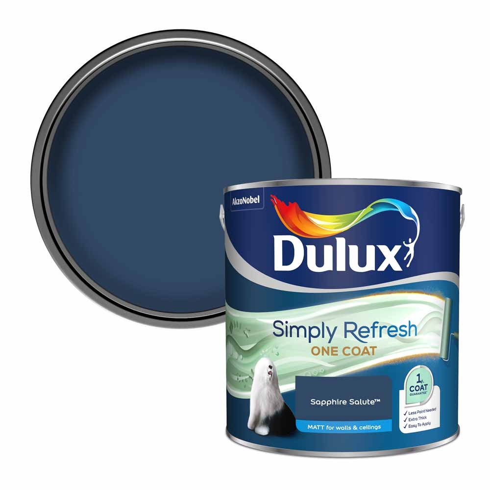 Dulux Simply Refresh One Coat Sapphire Salute Matt Emulsion Paint 2.5L Image 1