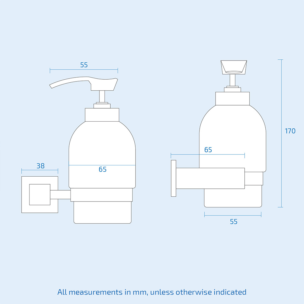 Nes Home Matte Black Square Soap Dispenser Image 2