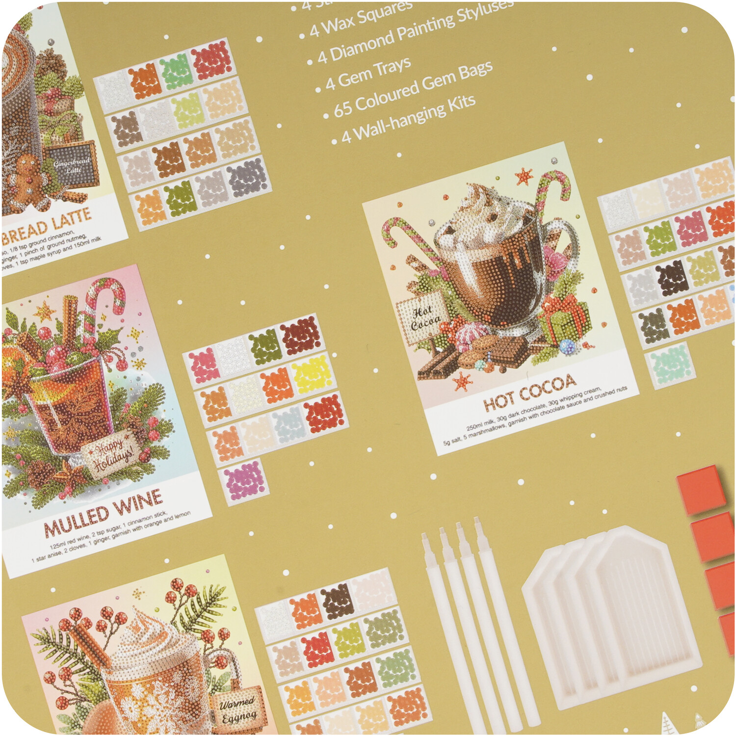 Crystal Canvas Christmas Cocktail KitBrown Image 4