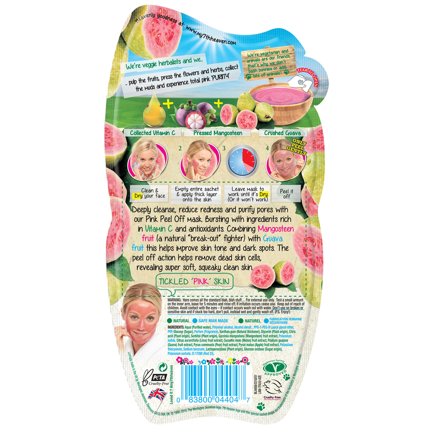 7th Heaven Pink Guava Peel-Off Purify and Refine Pores Face Mask Image 2