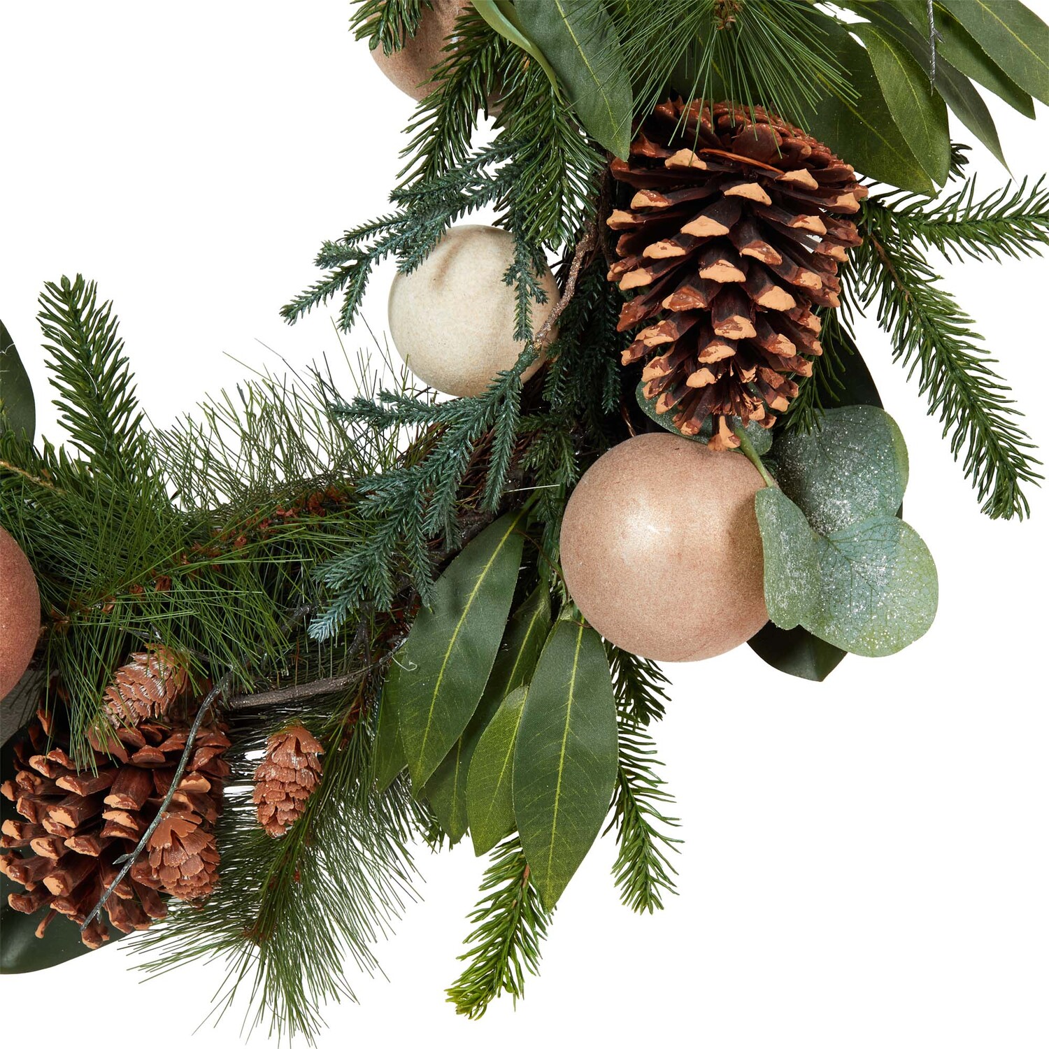Natural Pinecone Bauble Wreath Image 3