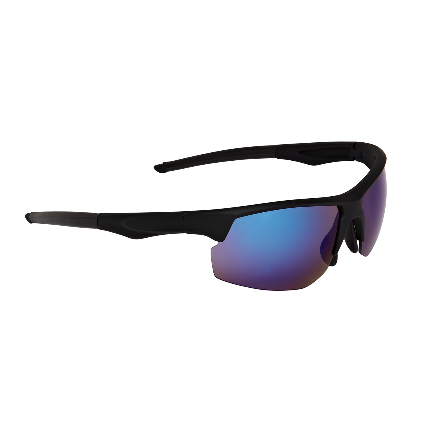 Mens Semi Sports Wrap Sunglasses Black Image 2