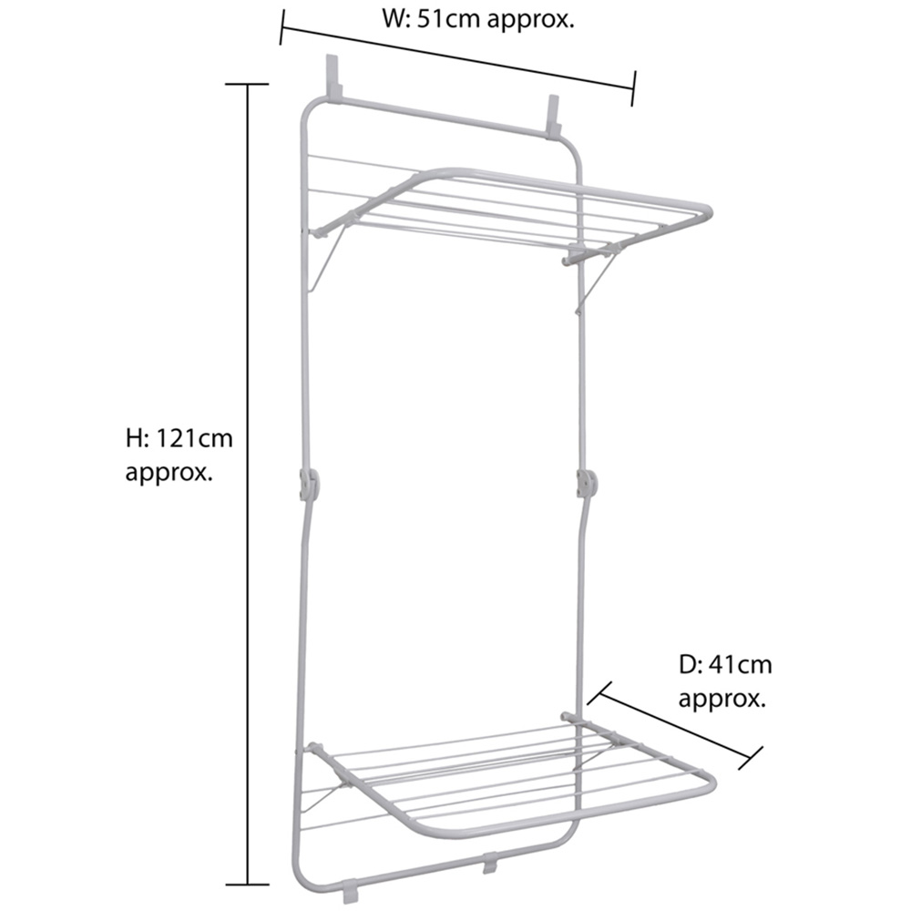 JVL White Over Door Clothes Drying Rack 8.5m Image 9