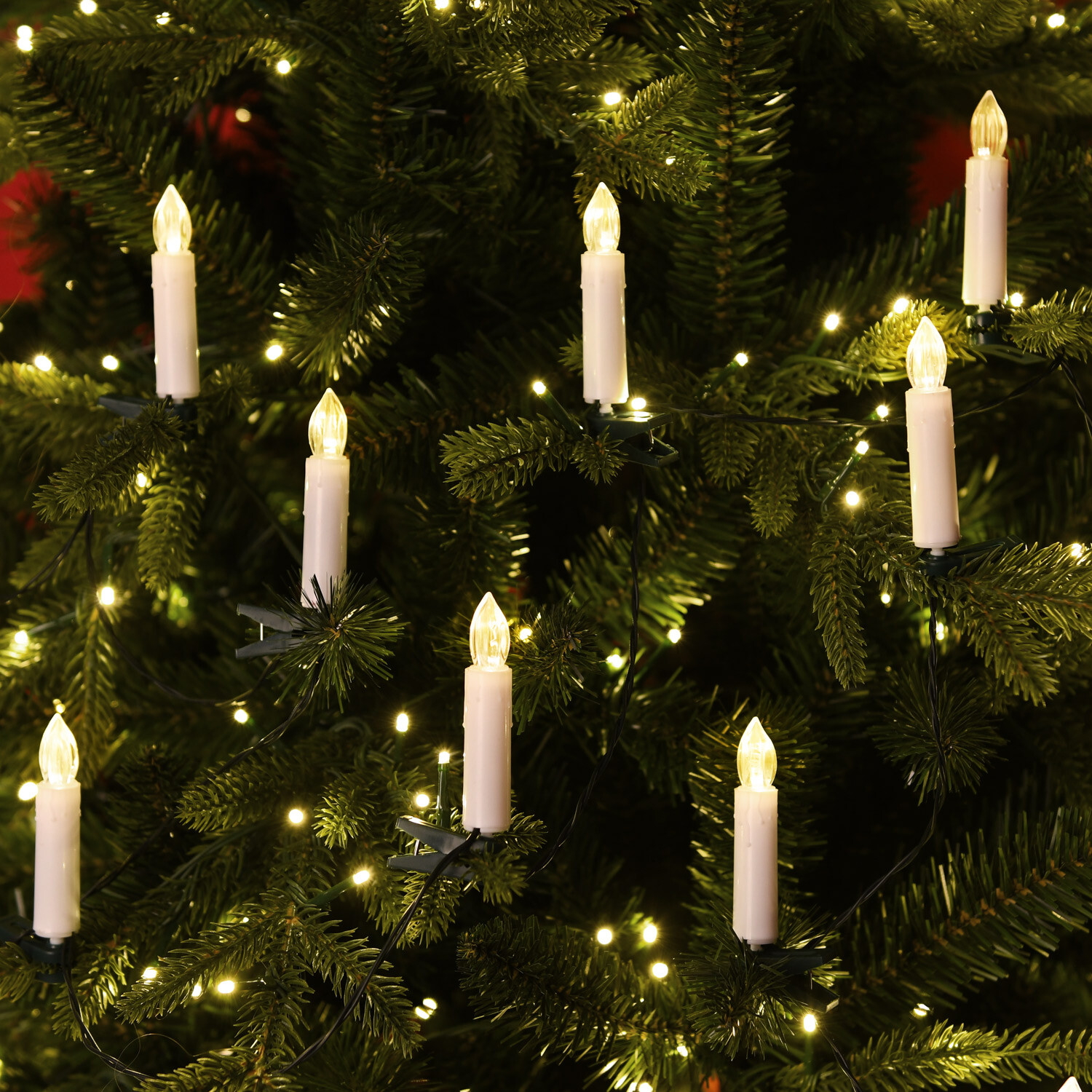 Christmas Tree LED Candle Clips String Light White Image 3