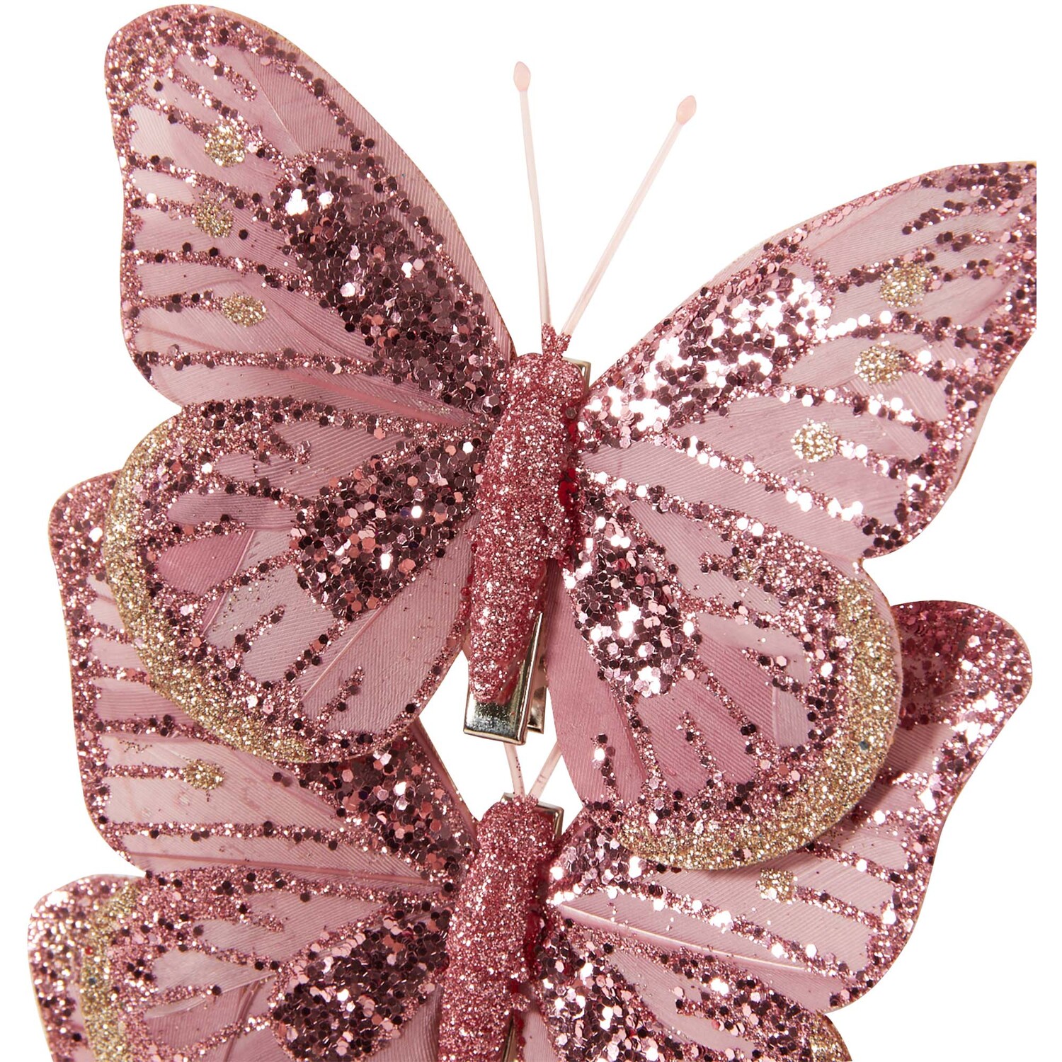 Pack of 3 Butterfly Clips - Pink Image 3