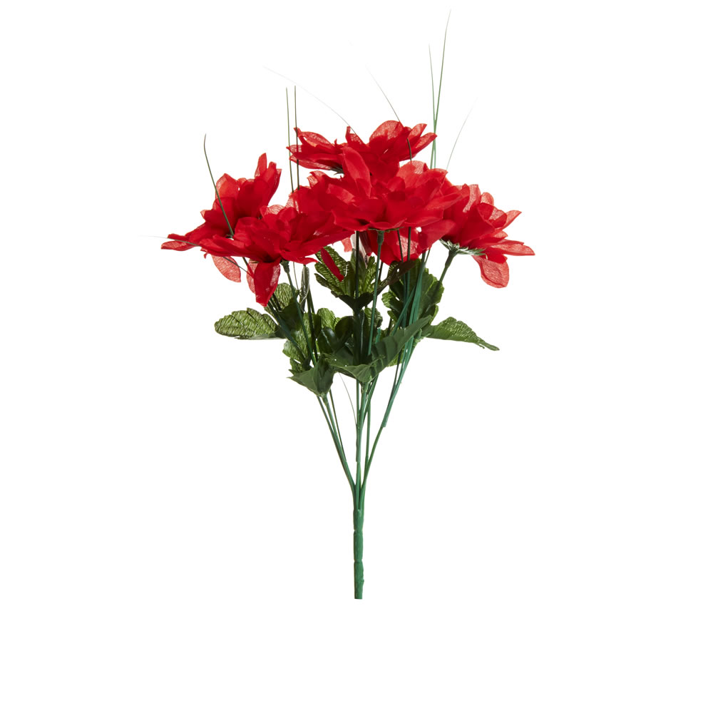 Wilko Red Dahlia Bunch of Artificial Flowers Image