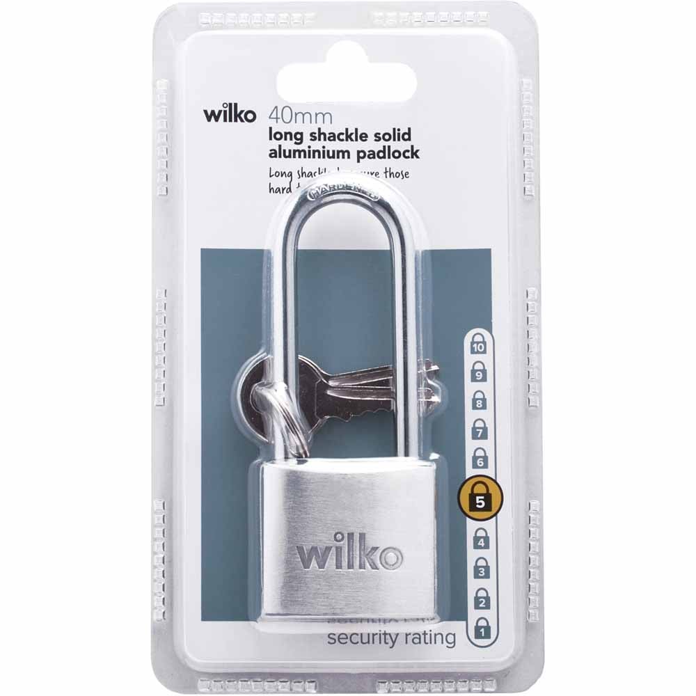 Wilko Titan Long Shackle Padlock 40mm Image 5