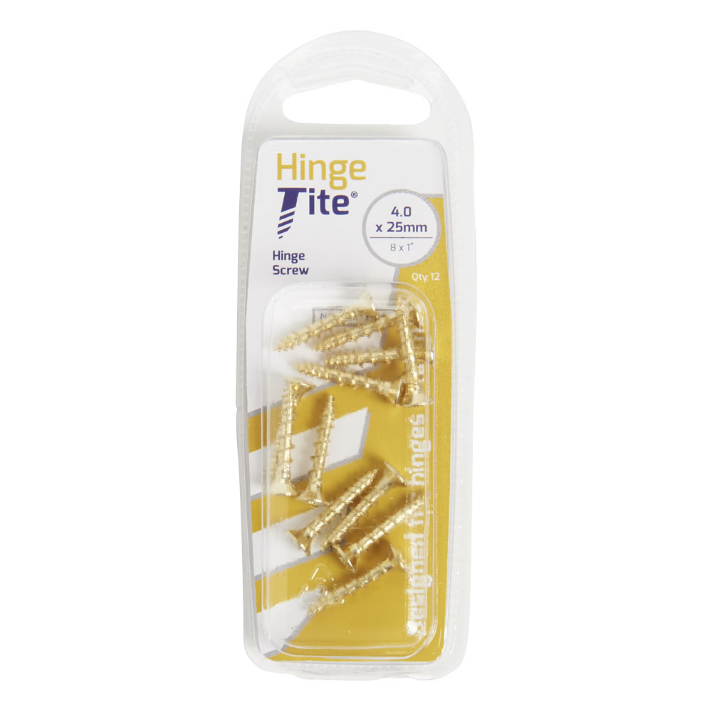 Hinge Tite 4.0 x 25mm Brass Effect                12pk Image 2