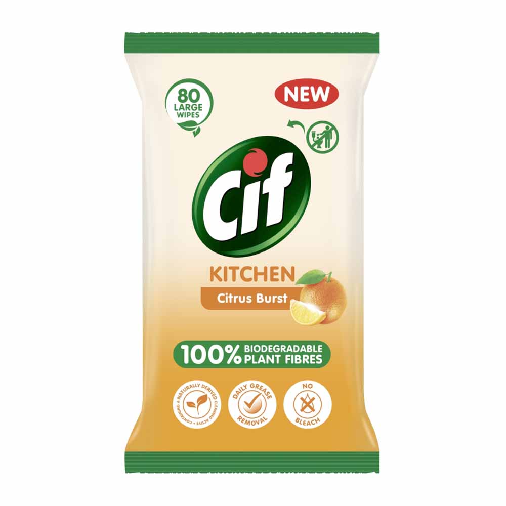 Cif Bio Kitchen Wipes 80 Sheets Wilko
