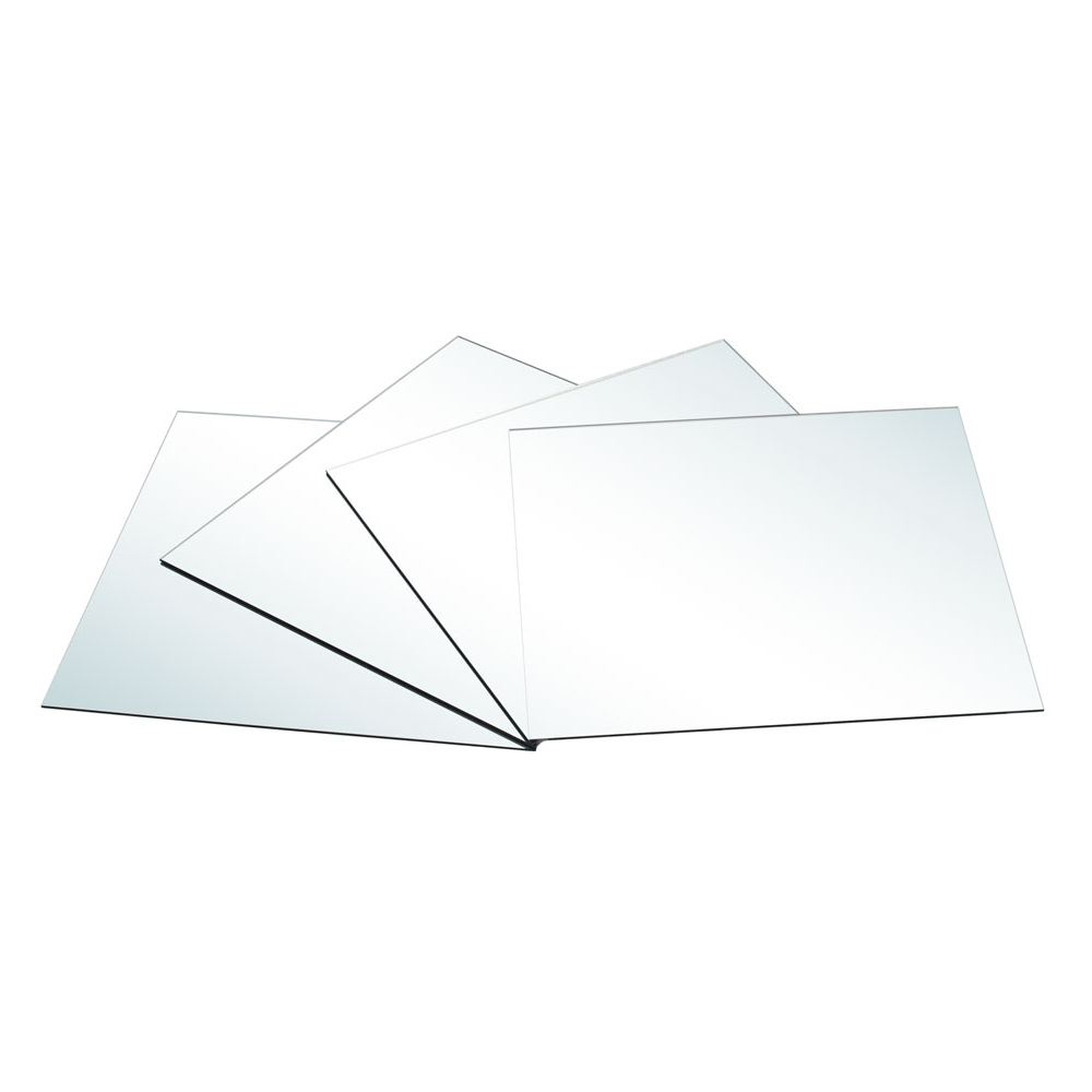 Living and Home 4 Pack Acrylic Adhesive Wall Mirror Tiles Image 2