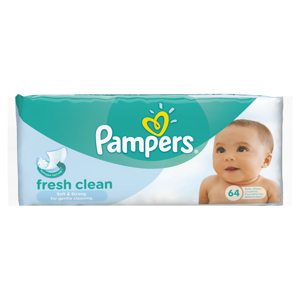Pampers Fragrance Free Baby Wipes 64 pack Image