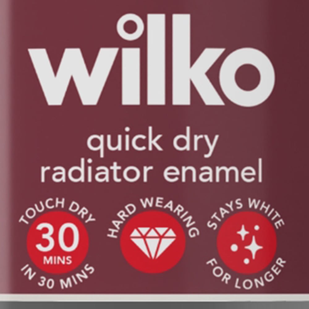 Wilko Quick Dry Black Gloss Radiator Enamel 250ml Image 4