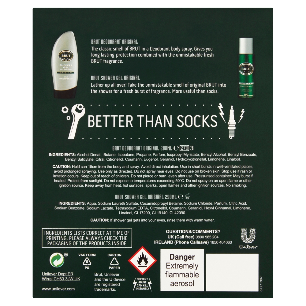 Brut Gift Set For Men Shower Gel And Deodorant Wilko